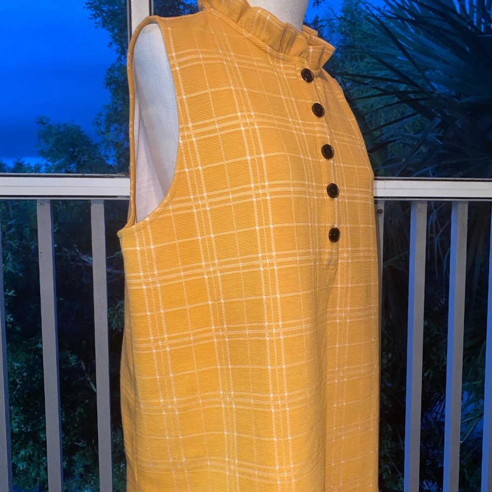 🌻 Ann Taylor Jersey Sleeveless Tartan Top + Zara